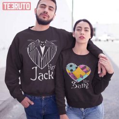 Her Jack His Sally Skelington Couple Matching Valentine Sweatshirt