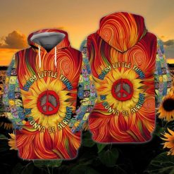 Hippie Sunflowers Every Little Thing Is Gonna Be Alright 3d Hoodie
