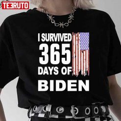 I Survived 365 Days Of Biden American Flag 2022 Unisex T-Shirt