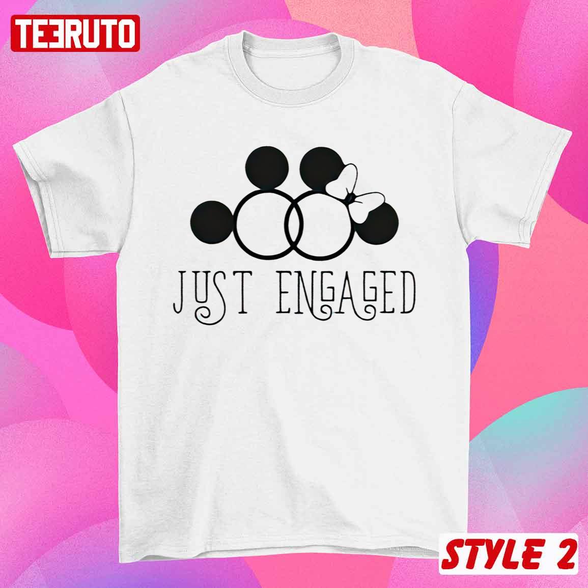 Just Engaged Mickey And Minnie Mouse Disney Couple Matching Hoodie
