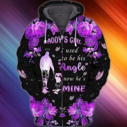 Memorial Day Father And Daughter Daddy Girl Used To Be His Angel Now He Is Mine 3d Hoodie