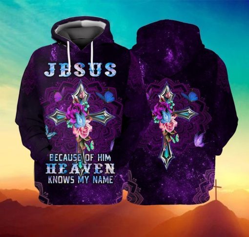 Memorial Day The Cross Jesus Because Of Him Heaven Knows My Name 3d Hoodie