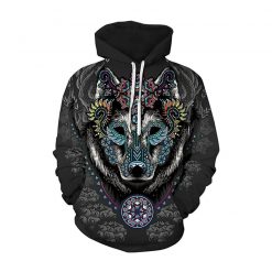 Mens Viking Dog Hoodie 3D