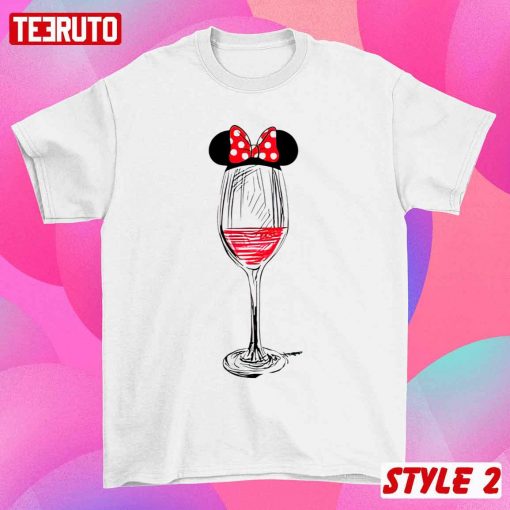 Mickey Minnie Ears Wine And Beer Drink Matching Disney Couple Valentine T-Shirt