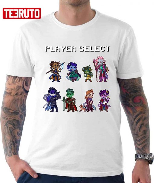 Mighty Nein Pixels Player Select Unisex T-Shirt