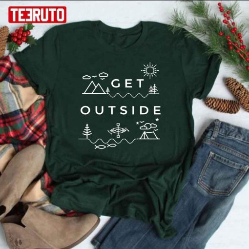 Nature Get Outside Adventure Hiking Camping Outdoorsy Unisex T-Shirt