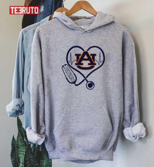 Nurse Love Auburn Tigers Heartbeat Unisex Hoodie