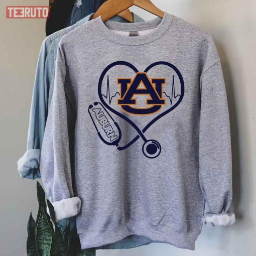 Nurse Love Auburn Tigers Heartbeat Unisex Hoodie