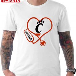 Nurse Love Cincinnati Bearcats Heartbeat Unisex T-Shirt