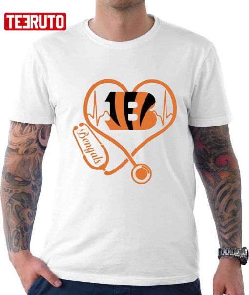 Nurse Love Cincinnati Bengals Heartbeat Unisex T-Shirt