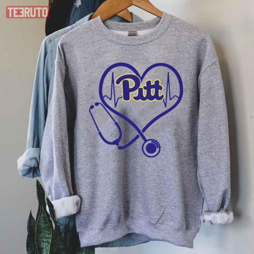 Nurse Love Pittsburgh Panthers Heartbeat Unisex Hoodie