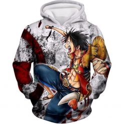 One Piece And Fun Straw Hat Captain Luffy Over Print 3d Hoodie