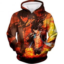 One Piece Whitebeard Pirate Commander Fire Fist Ace Over Print 3d Hoodie
