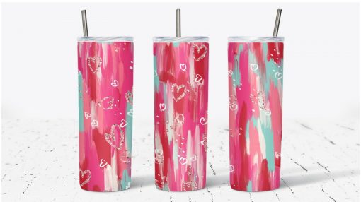 Painted Heart Valentines Day Custom 20 oz Tumbler