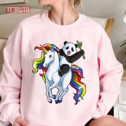 Panda-Riding-Unicorn-Funny-Meme-Rainbow_Unisex-Sweatshirt_Pink-sm1lP