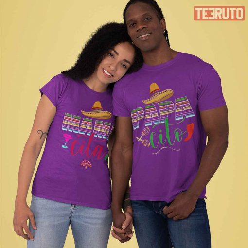 Papacito Mamacita Mexican Hat Couple Husband And Wife Matching Valentine T-Shirt