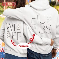Personalize Year Hubs Wife Est Matching Couple Valentine Hoodie