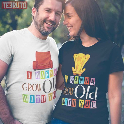 Pixar Up Movie I Wanna Grow Old With You Couple Matching Valentine T-Shirt