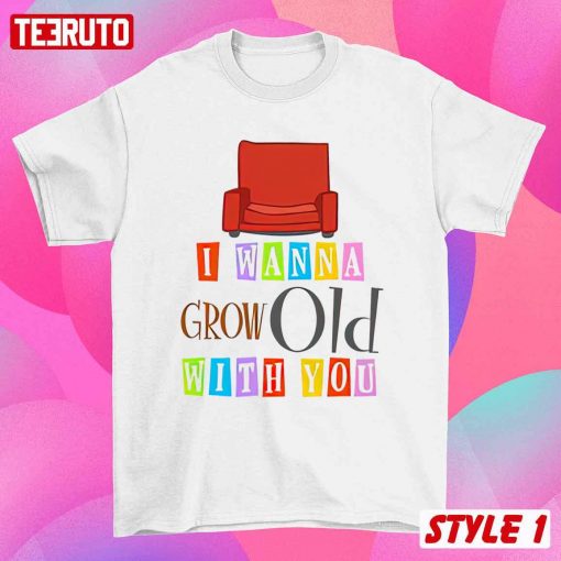 Pixar Up Movie I Wanna Grow Old With You Couple Matching Valentine T-Shirt