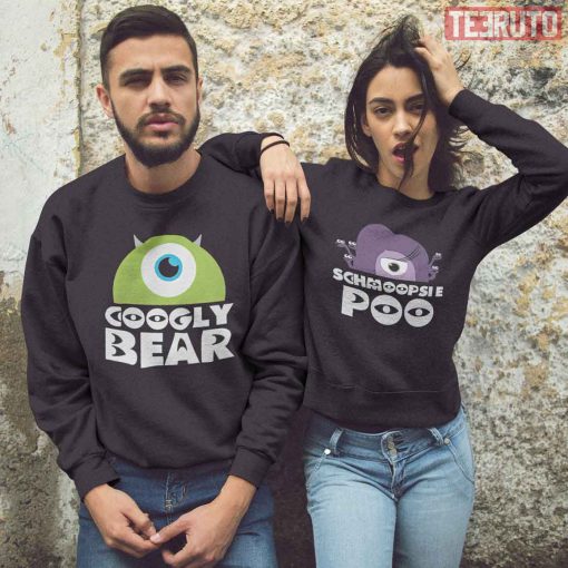 Schmoopsie Poo Googly Bear Monsters Inc Mike Wazowski Valentine Matching Couple Sweatshirt