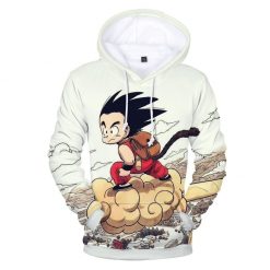 Songoku Cartoon Dragon Ball Anime Manga Dark Gray Over Print 3d Hoodie