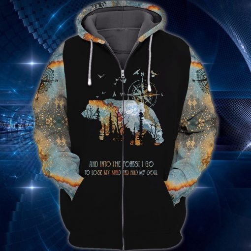 The Bear Camping And Into The Forest I Go To Lose My Mind And Find My Soul 3d Hoodie