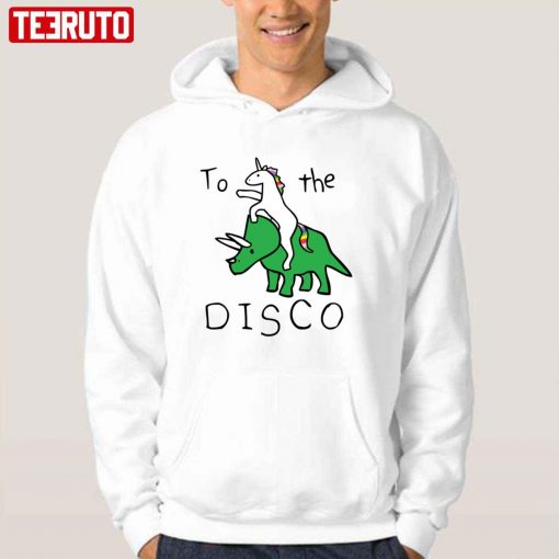 To The Disco Unicorn Riding Triceratops Unisex T-Shirt