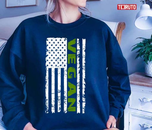 Vegan Design Usa Flag Unisex T-Shirt