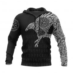 Viking Style The Raven Of Odin Tattoo Special 3D Hoodie