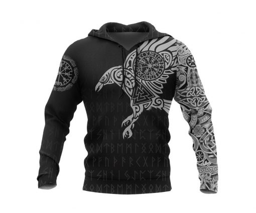 Viking Style The Raven Of Odin Tattoo Special 3D Hoodie