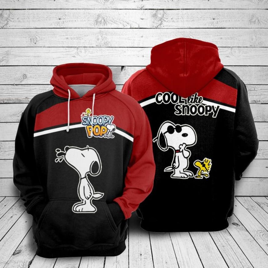 Woodstock And Snoopy Pop Cool Like Snoopy Over Print 3d Hoodie