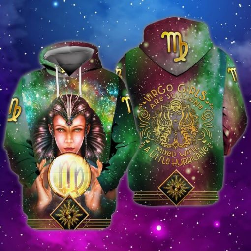 Zodiac Virgo Virgo Girls Are Sunshine Mixed With A Little Hurricane 3d Hoodie