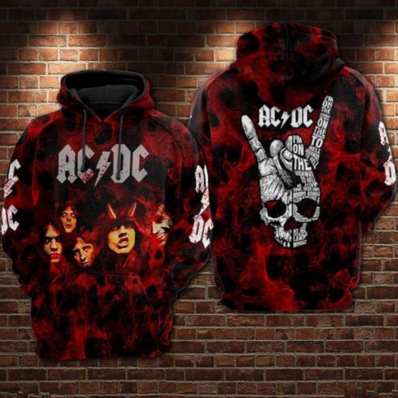 Acdc Skull Hiding Teddy Bear 3d Hoodie