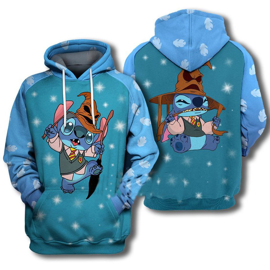 Adorable Harry Potter Stitch 3d Zip Hoodie