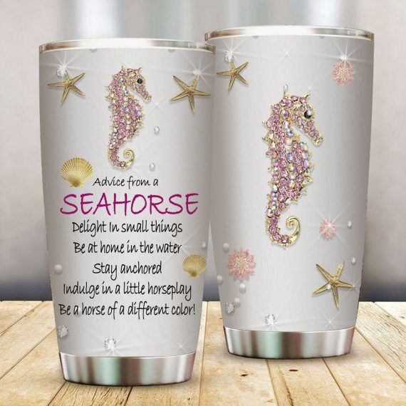 Advise From A Seahorse Gift For Lover Day Travel Tumbler