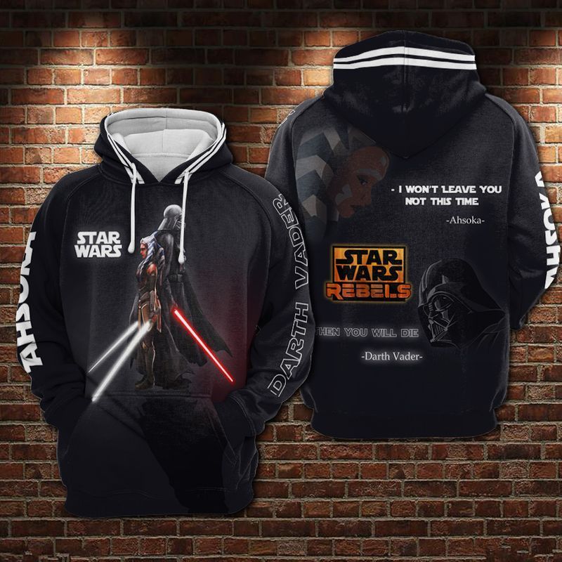 Ahsoka And Darth Vader Star Wars Rebels Over Print 3d Zip Hoodie