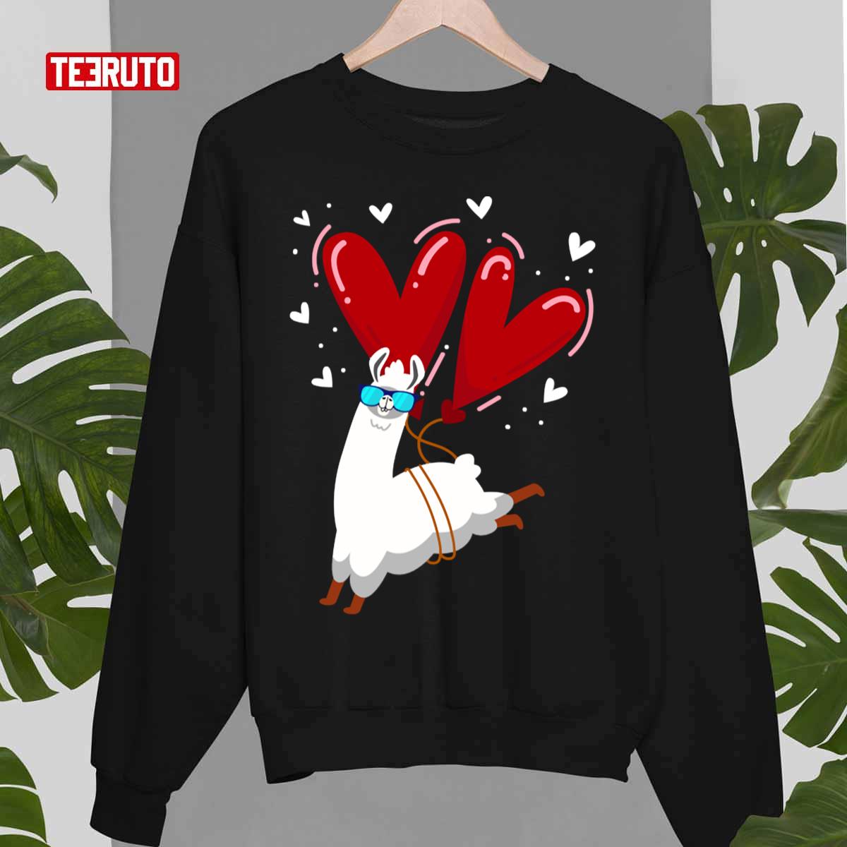 Alpaca Heart Love Valentines Day Unisex Sweatshirt