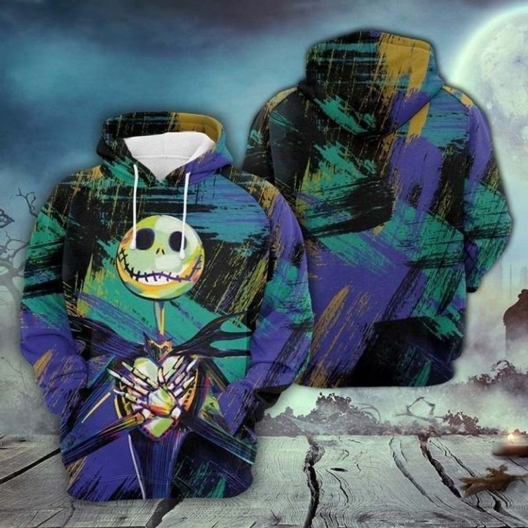 Amazing Jack Skellington Over Print 3d Zip Hoodie