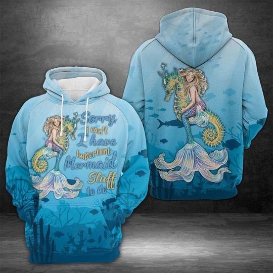 Amazing Mermaid Teal 3d Zip Hoodie