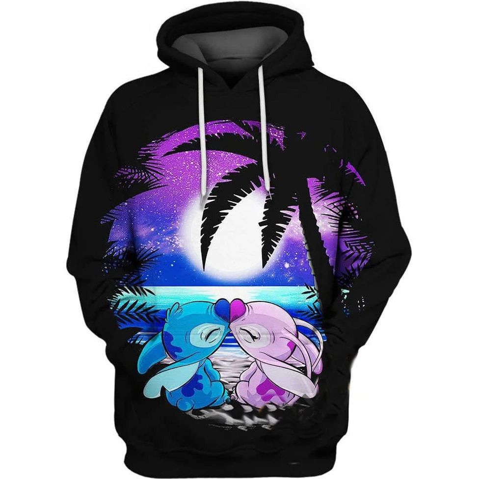 Angel And Stitch Disney 3d Zip Hoodie