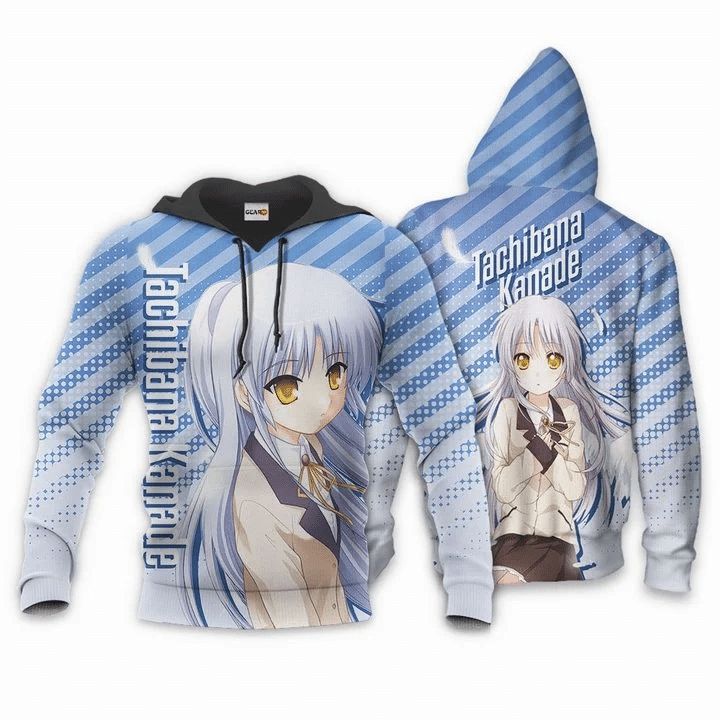 Angel Beats Tachibana Kanade Anime Manga 3d Zip Hoodie