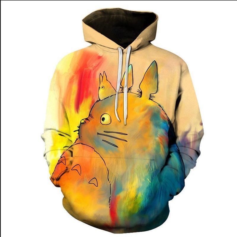 Anime Cute Totoro 3d Zip Hoodie