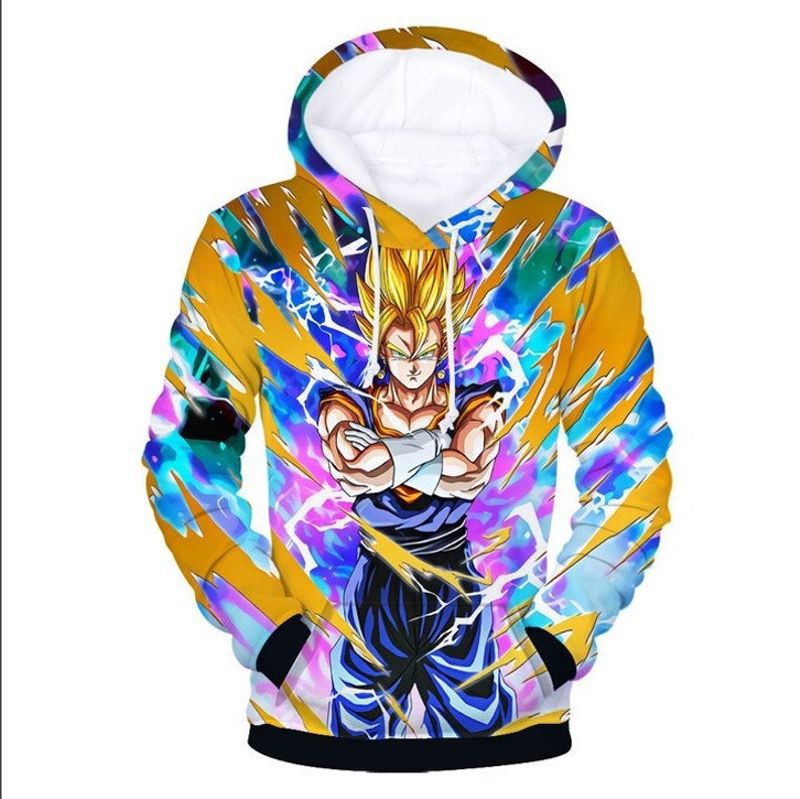 Anime Dragon Ball Super Saiyan God 3d Zip Hoodie