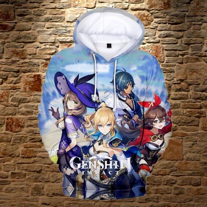 Anime Genshin Impact Over Print 3d Zip 1 Hoodie