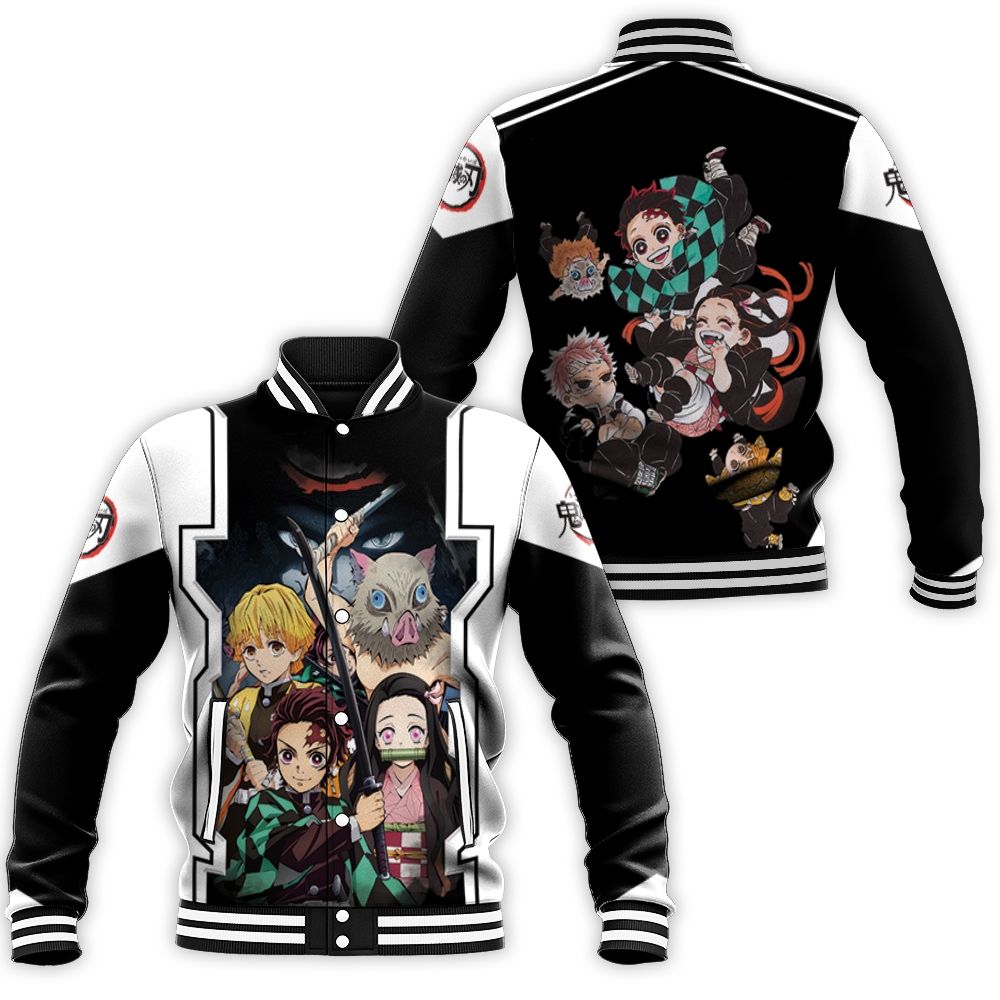 Anime Kimetsu No Yaiba Poster Baseball Jacket