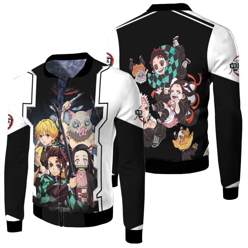 Anime Kimetsu No Yaiba Poster Fleece Bomber Jacket