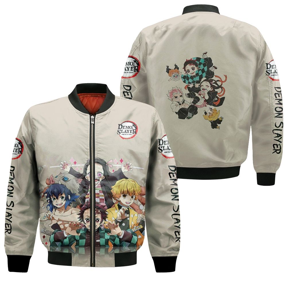 Anime Kimetsu No Yaiba Tanjiro And Nezuko And Inosuke Bomber Jacket