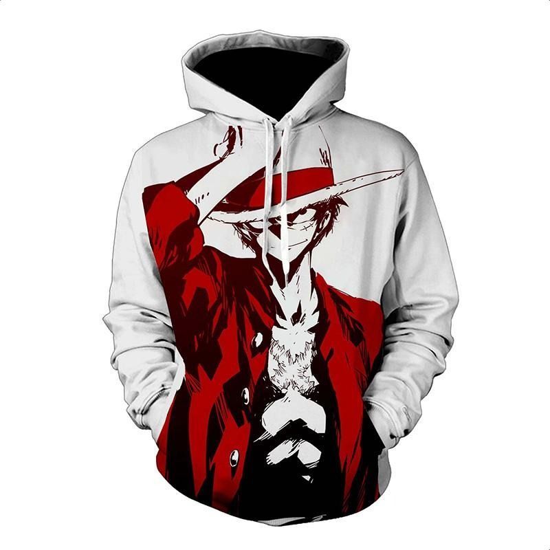 Anime One Piece Luffy Over Print 3d Zip 19 Hoodie