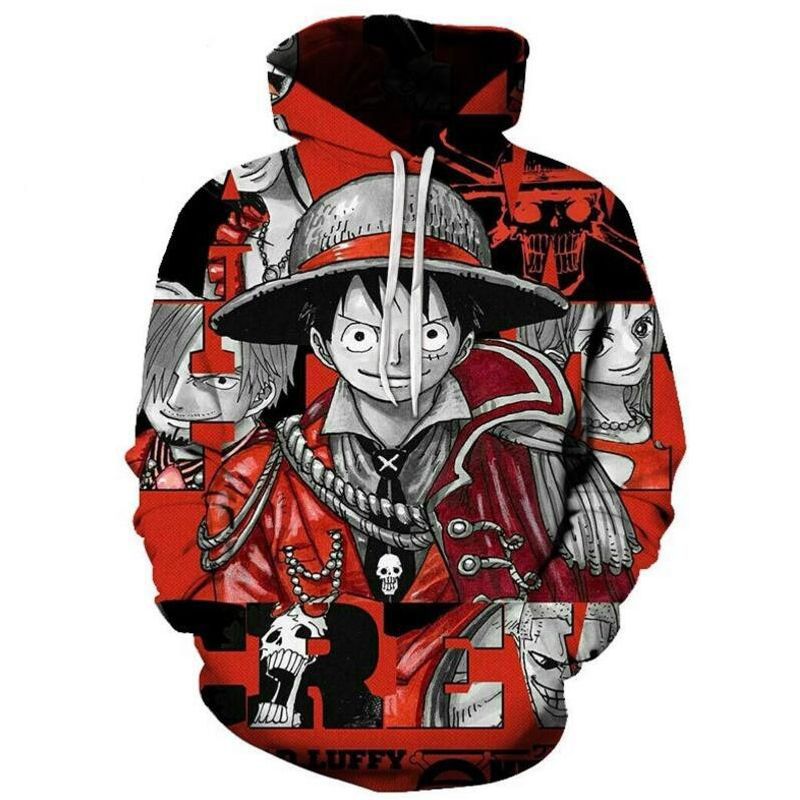 Anime One Piece Over Print 3d Zip 16 Hoodie