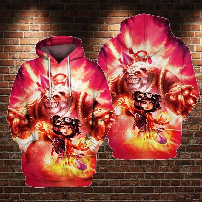 Annie League Of Legends Over Print 3d Zip Hoodie